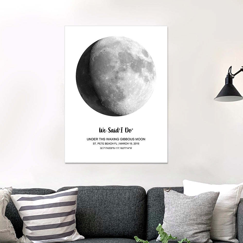 Custom Moon Phase Poster Gift for Anniversary