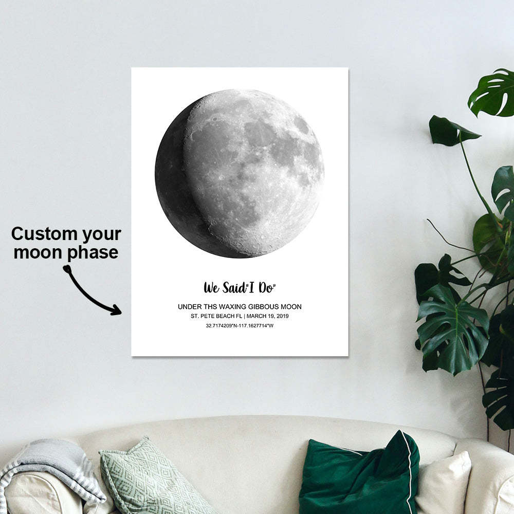 Custom Moon Phase Poster Gift for Anniversary