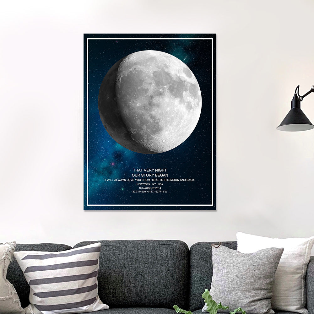 Custom Moon Phase Poster Gift for Anniversary