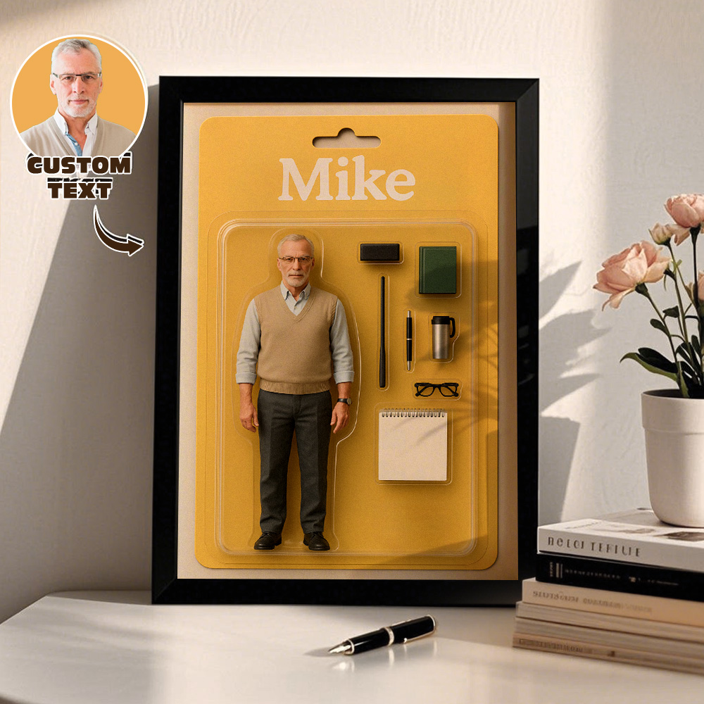 Fully Body Custom Figure Portraits Personalized Toy Box Art Custom Photo Frame Decorations Flat Printed Image in Reality