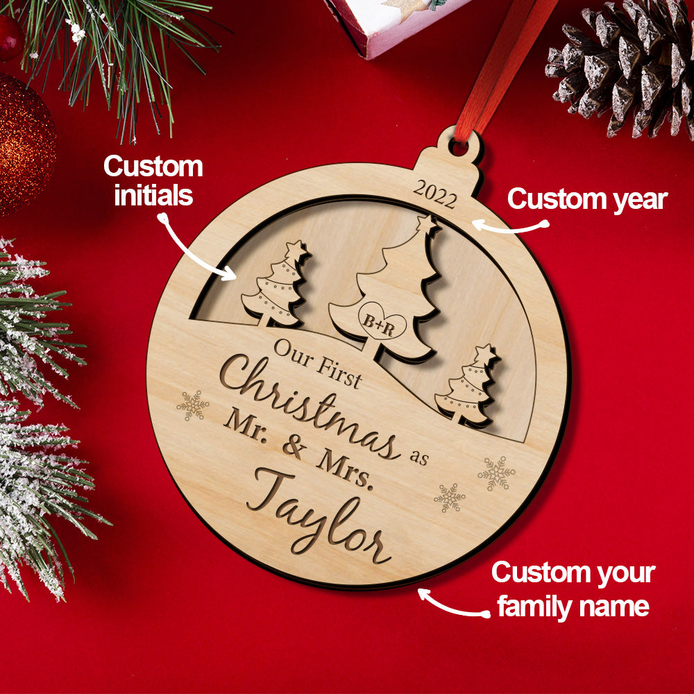 Personalized Our First Christmas Ornament Christmas Gift for Newlyweds