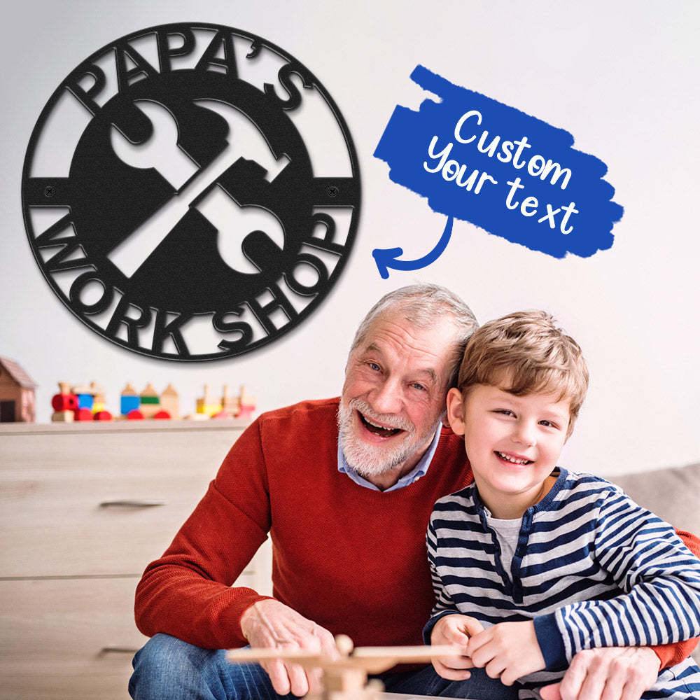 Custom Father's Day Metal Sign Personalized LED Lights Wall Art Decor Gift for Dad