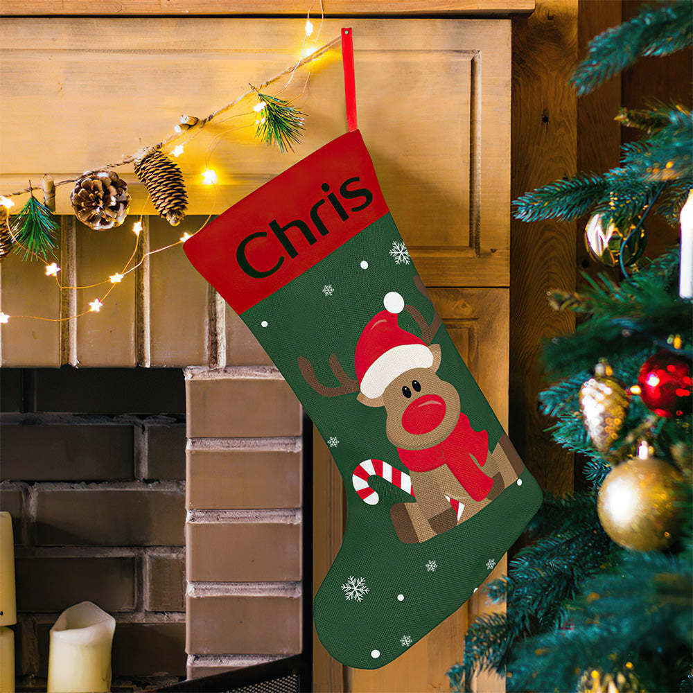 Personalised Christmas Stocking - Ballantines Font - Custom Name Stocking Christmas Gift For Family