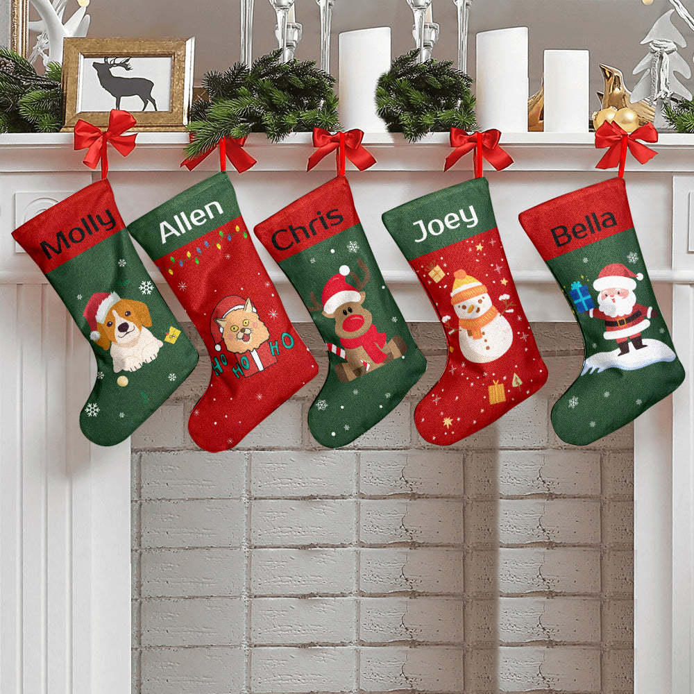 Personalised Christmas Stocking - Ballantines Font - Custom Name Stocking Christmas Gift For Family