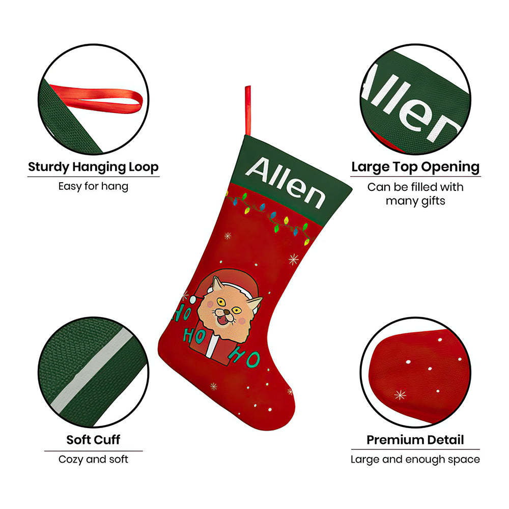 Personalised Christmas Stocking - Ballantines Font - Custom Name Stocking Christmas Gift For Family