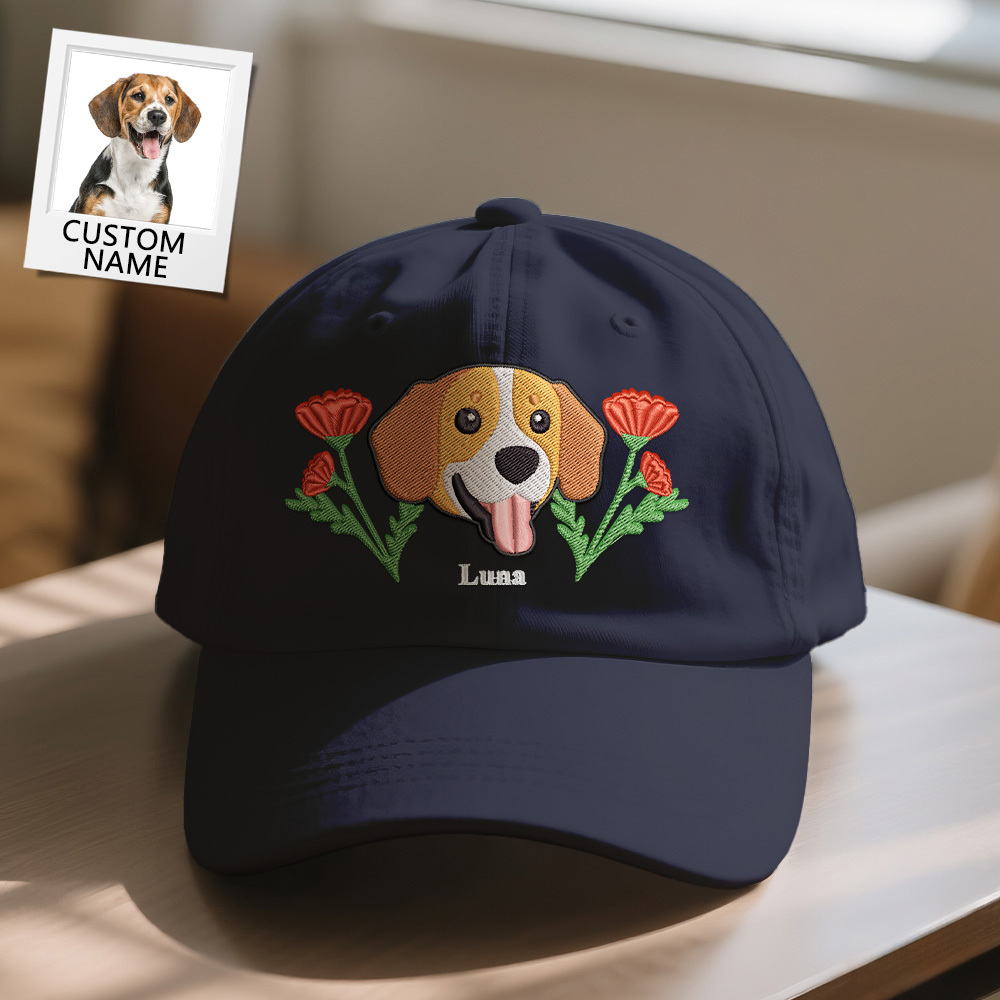Personalized Pet Name Baseball Cap – Embroidered-Style Printed Design Custom Hat for Pet Lovers