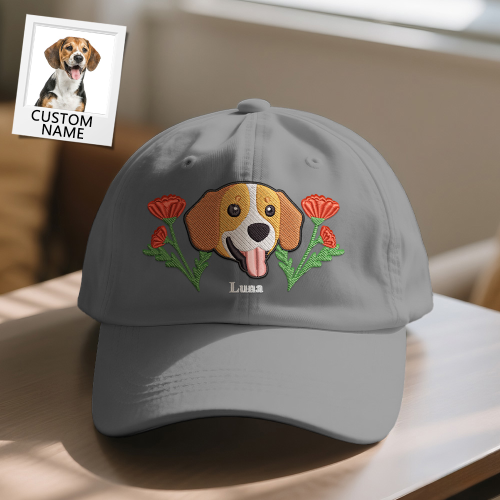 Personalized Pet Name Baseball Cap – Embroidered-Style Printed Design Custom Hat for Pet Lovers