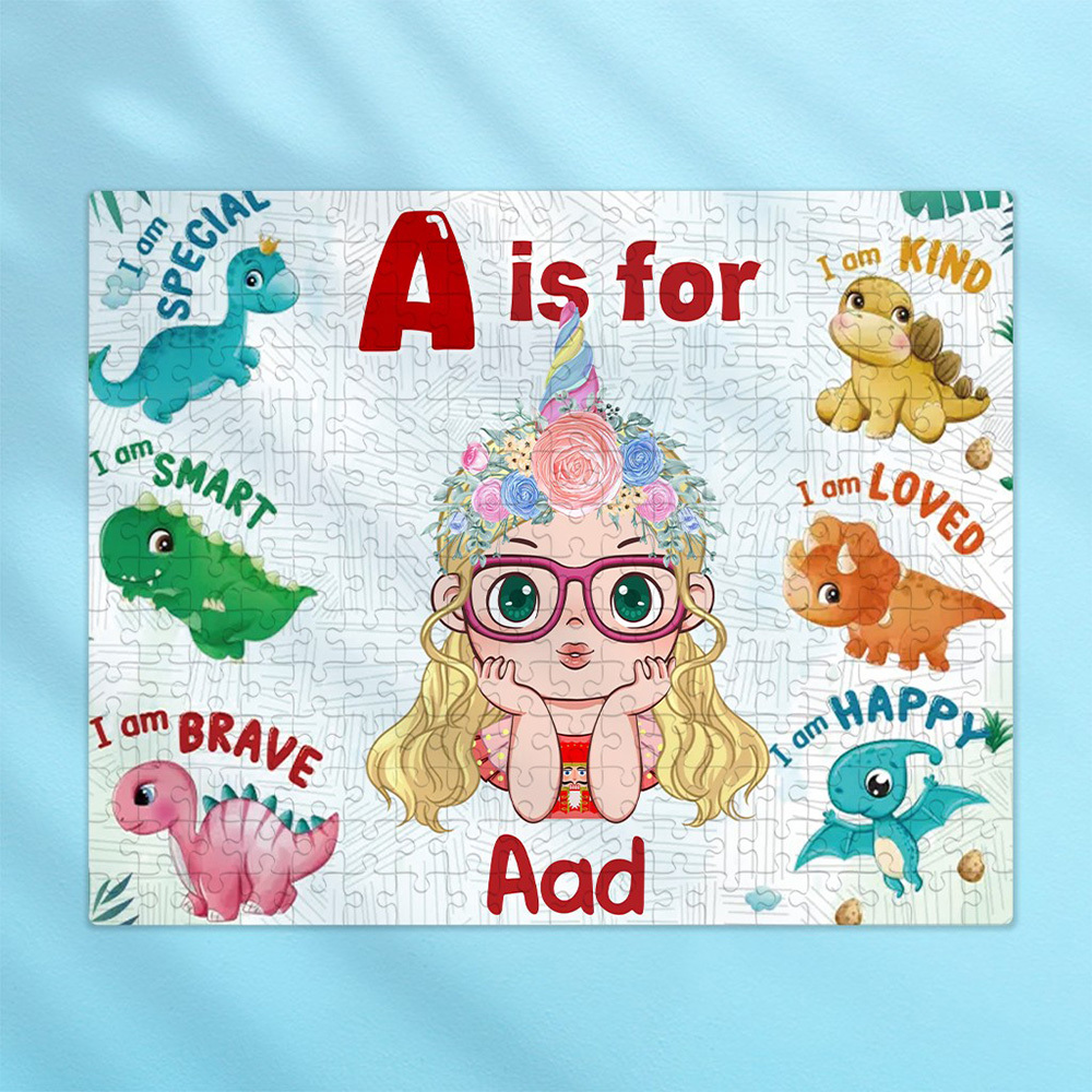 Custom Name Cartoon Character Puzzle – 500-Piece Horizontal Jigsaw Gift for Kids & Birthdays