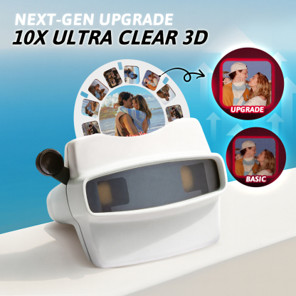 Custom 3D Viewfinder and Reel 10x Ultra-Clear 3D Upgraded Version Personalized Christmas Gifts Text and Photo Viewer with Your Own Photos