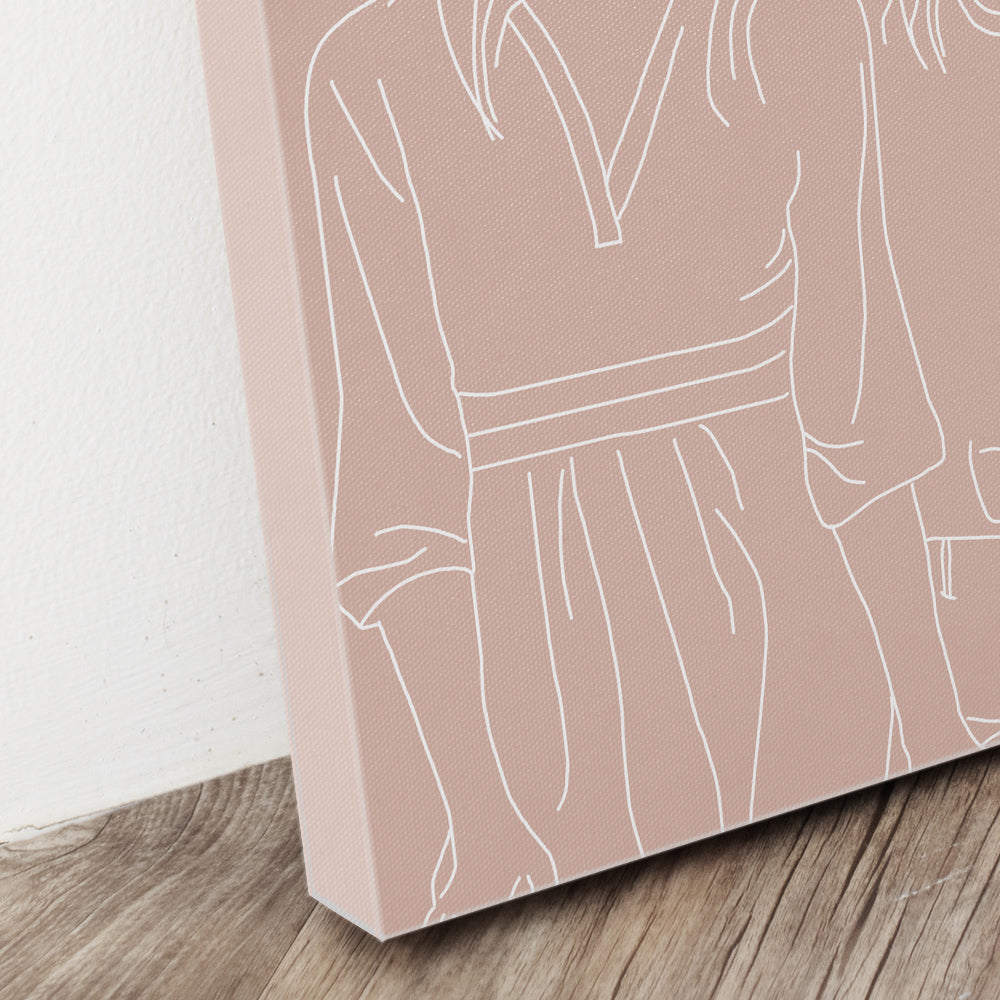 Custom Line Art Photo Portrait Canvas GIfts for Him, Her