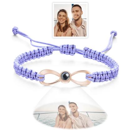 Custom Infinity Projection Photo Bracelet Couple Jewelry