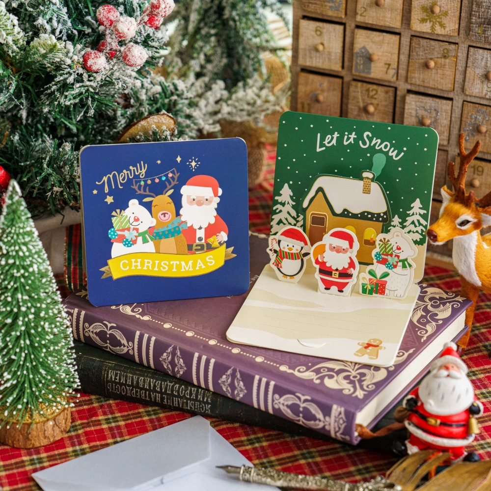 3D Stereo Christmas Themed Greeting Cards