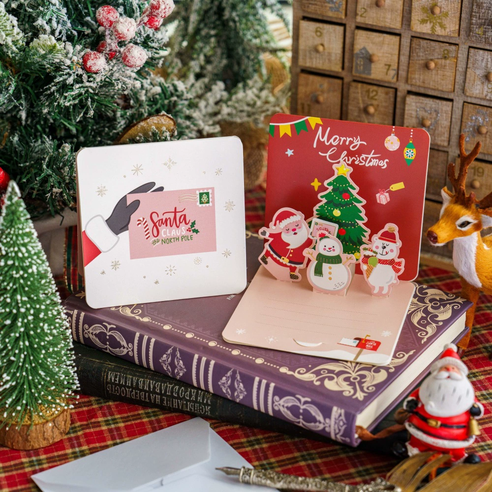 3D Stereo Christmas Themed Greeting Cards