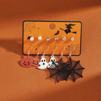 Halloween Earrings Combination Cartoon Funny Easter Earrings Set