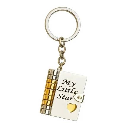 Personalized My Little Star Book Keychain – A Letter to My Daughter in a Locket Pendant with Message Inside Meaningful Gift