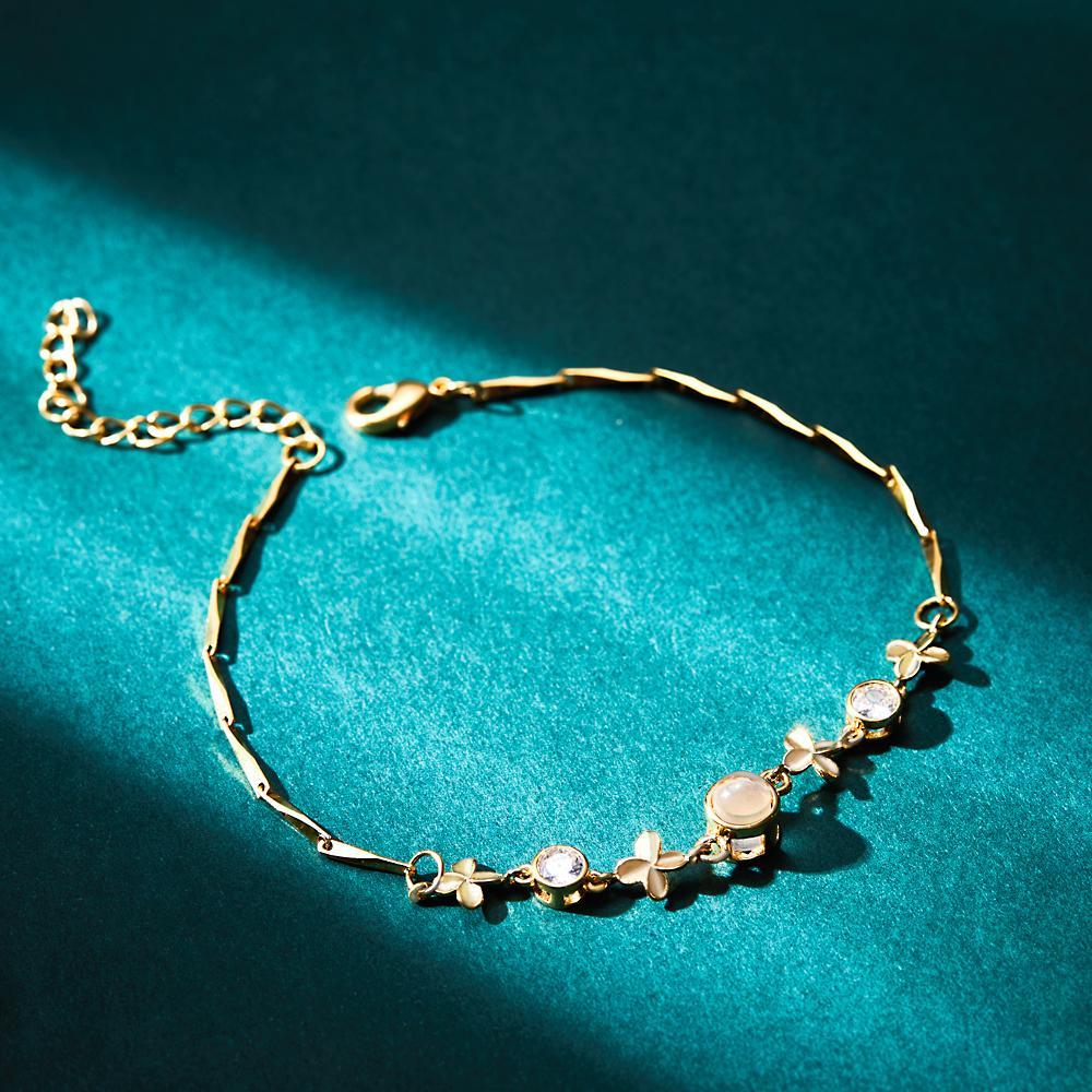 Custom Photo Projection Bracelet Four-leaf Clover Projection Bracelet Gift for Women