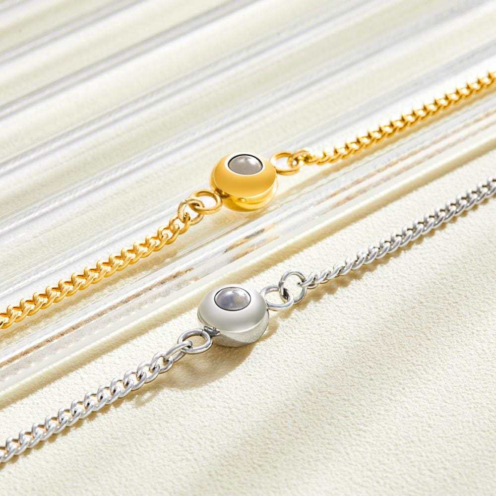 Custom Projection Bracelet Anniversary Fashion Titanium Steel Gifts for Man