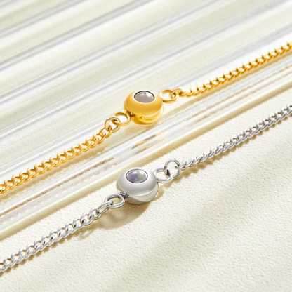 Custom Projection Bracelet Anniversary Fashion Titanium Steel Gifts for Man