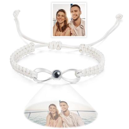 Custom Infinity Projection Photo Bracelet Couple Jewelry