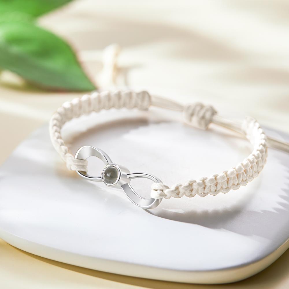 Custom Infinity Projection Photo Bracelet Couple Jewelry