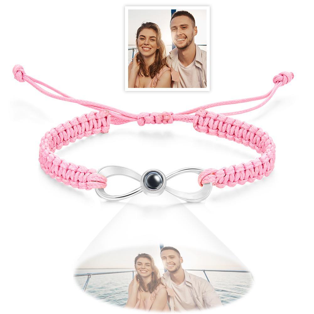Custom Infinity Projection Photo Bracelet Couple Jewelry