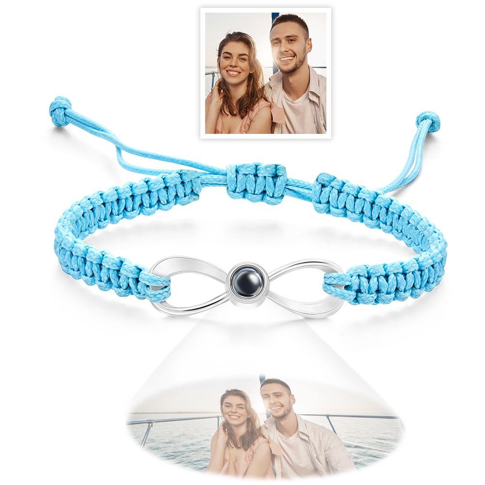Custom Infinity Projection Photo Bracelet Couple Jewelry