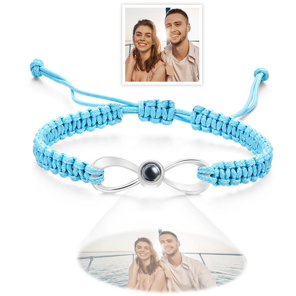 Custom Infinity Projection Photo Bracelet Couple Jewelry