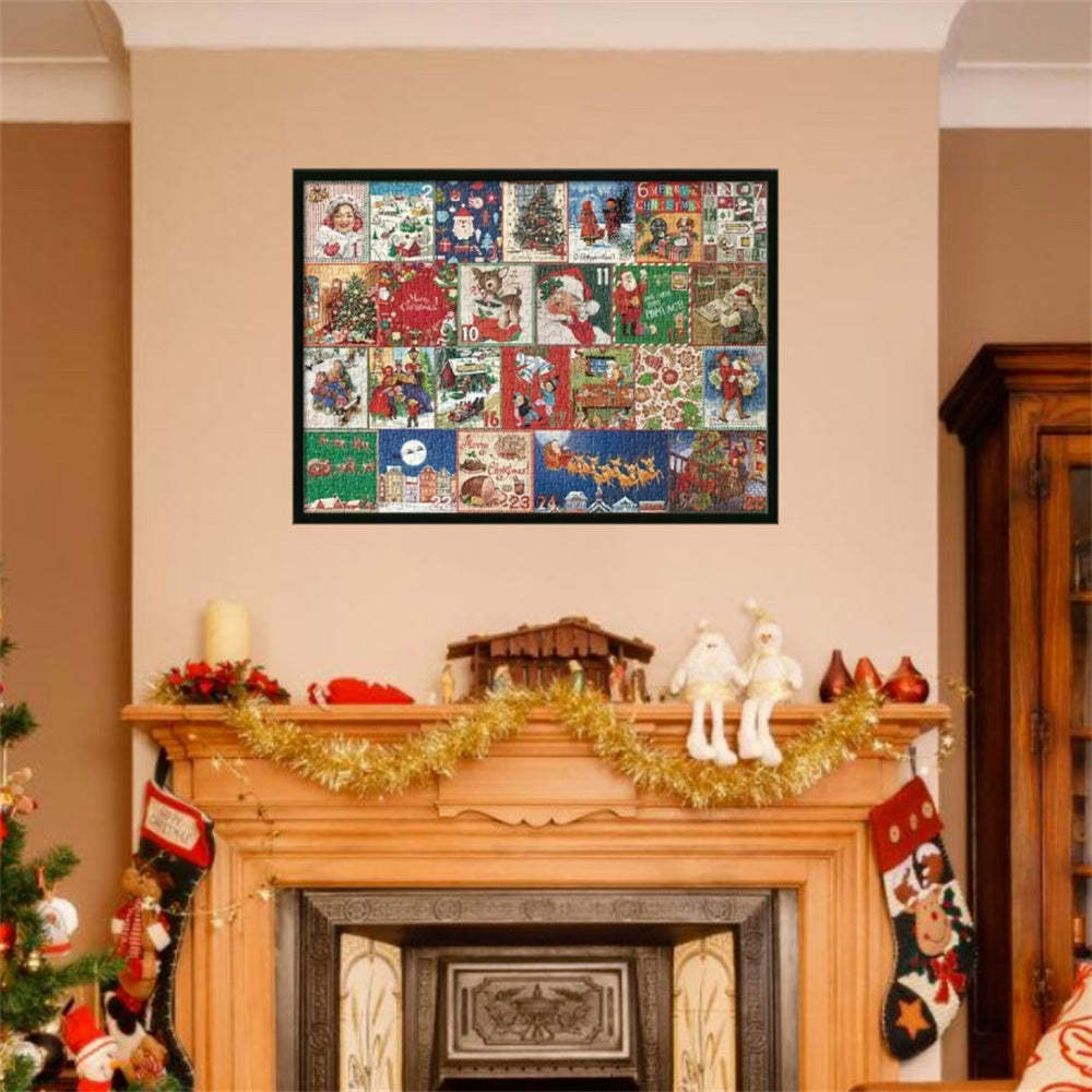 Advent Calendar Christmas Jigsaw Puzzle 24 Boxes Christmas Countdown Puzzle Toy Gift for Kid Adult