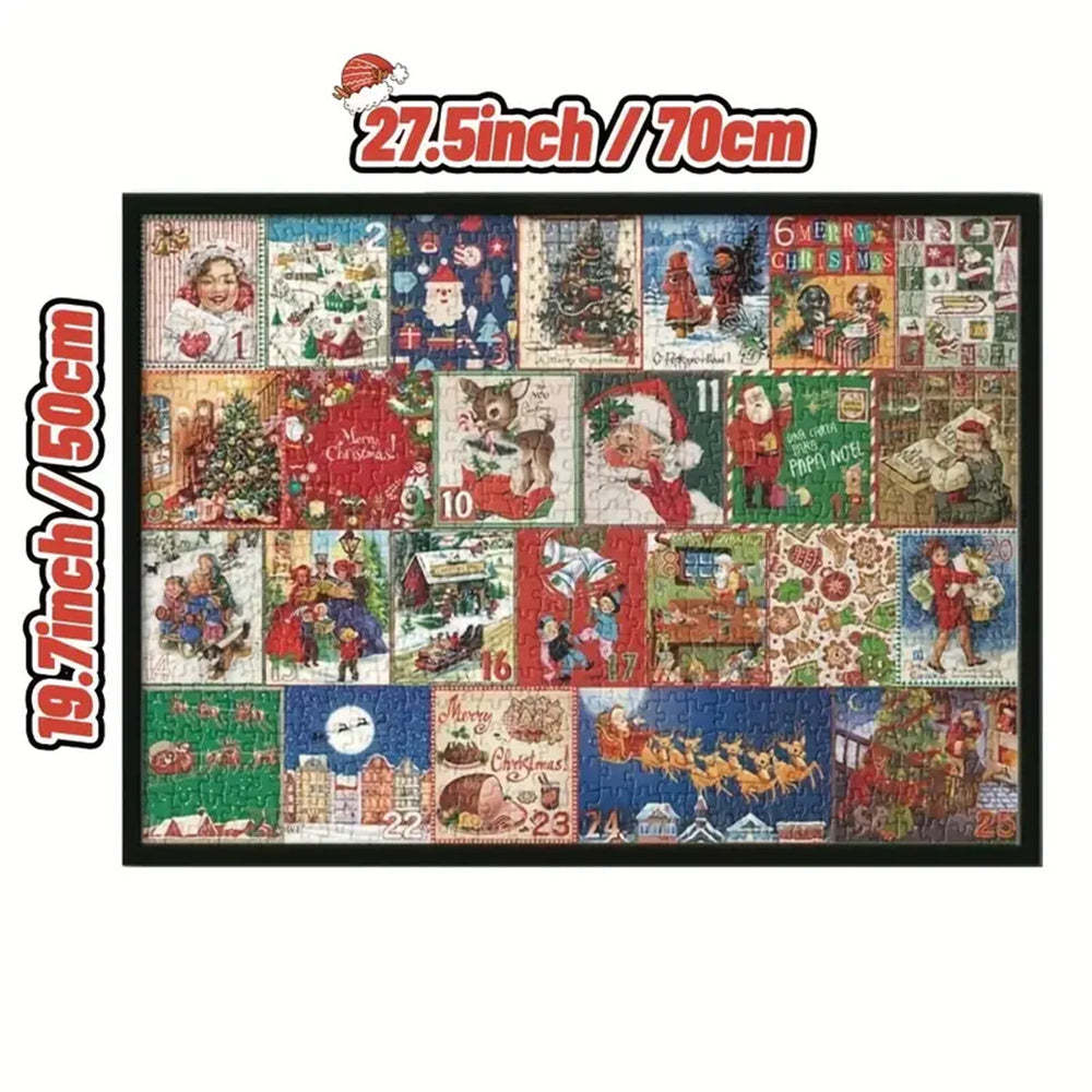 Advent Calendar Christmas Jigsaw Puzzle 24 Boxes Christmas Countdown Puzzle Toy Gift for Kid Adult