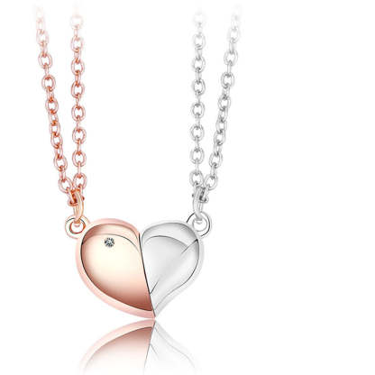 Magnetic Rotating Necklaces Heart Necklace Couples Gifts for Him and Her