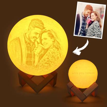 Custom Photo & Text Moon Lamp Luna Night Light – Personalized Birthday Anniversary Valentine's Day & Christmas Gift