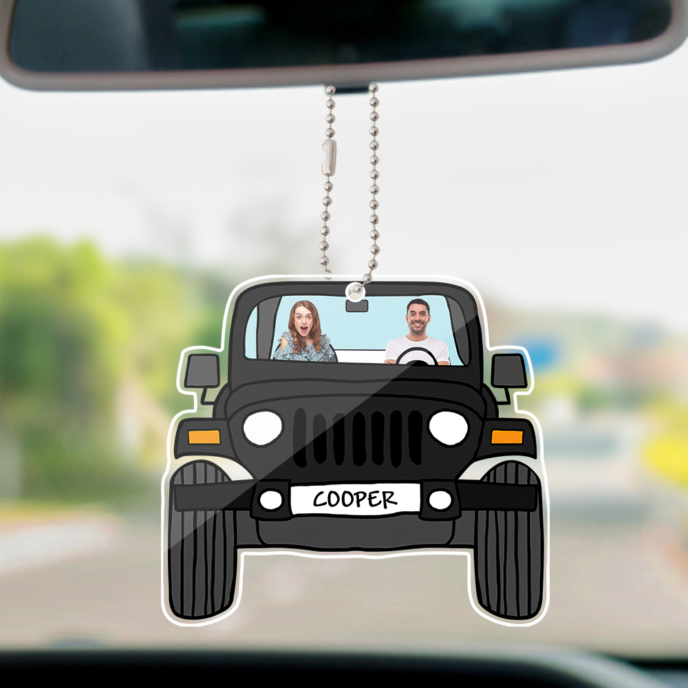 Personalized Off Road Car Photos Hanging Ornament Double Sided