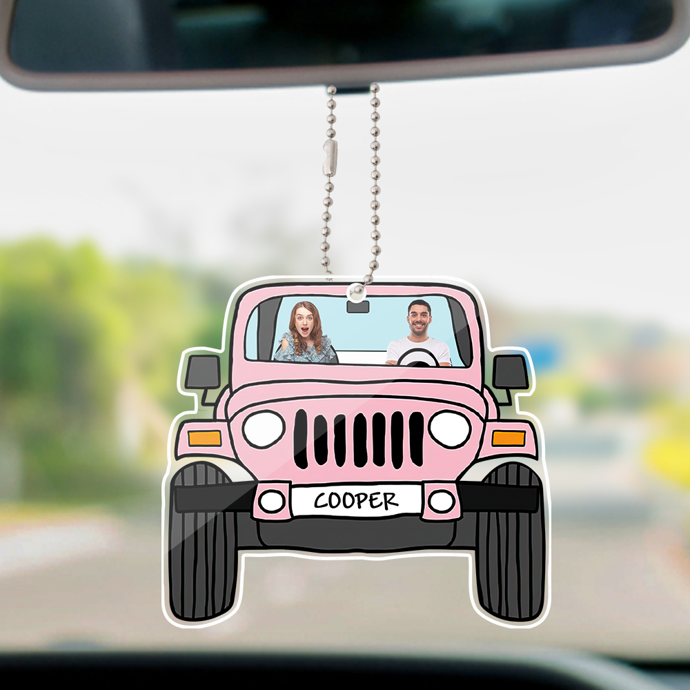 Personalized Off Road Car Photos Hanging Ornament Double Sided