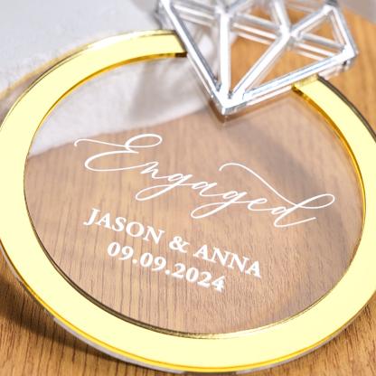 Personalized Engagement Ornament with Name Engaged Ornament Gift for Couple