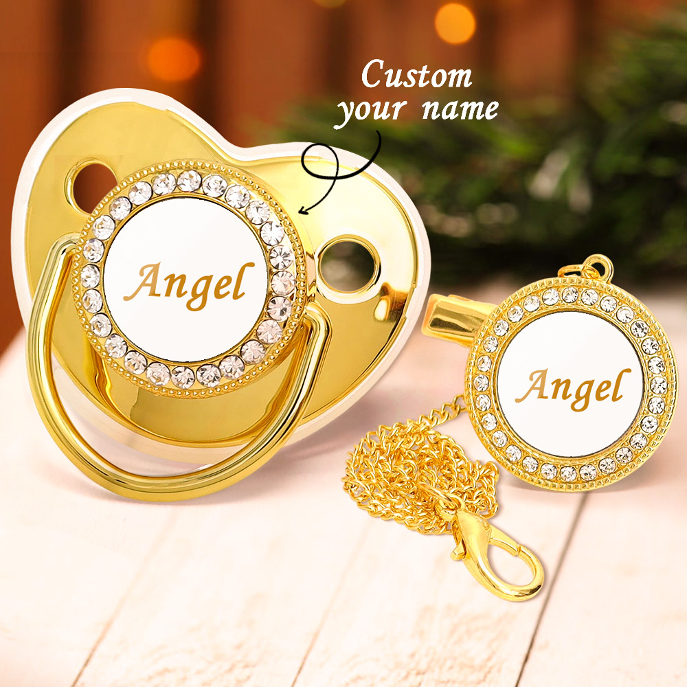 Custom Name Baby Pacifier & Clip Set – Personalized Newborn Gift