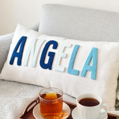 Personalized Baby Girl Room Name Pillow Cover Baby Girl Nursery Pillow Case Punch Needle Girl Kid Gift Dorm Gift Back to School Gift