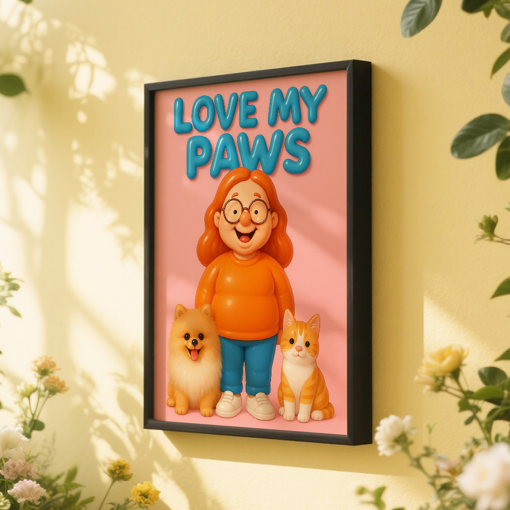 Custom Photo & Text Cartoon-Style Cute Photo Frame – Valentine’s Day & Birthday Gift