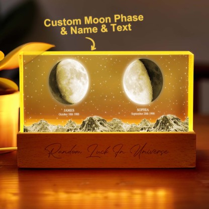 Personalized Moon Phase Night Light Custom Photo Light Gift for Lover
