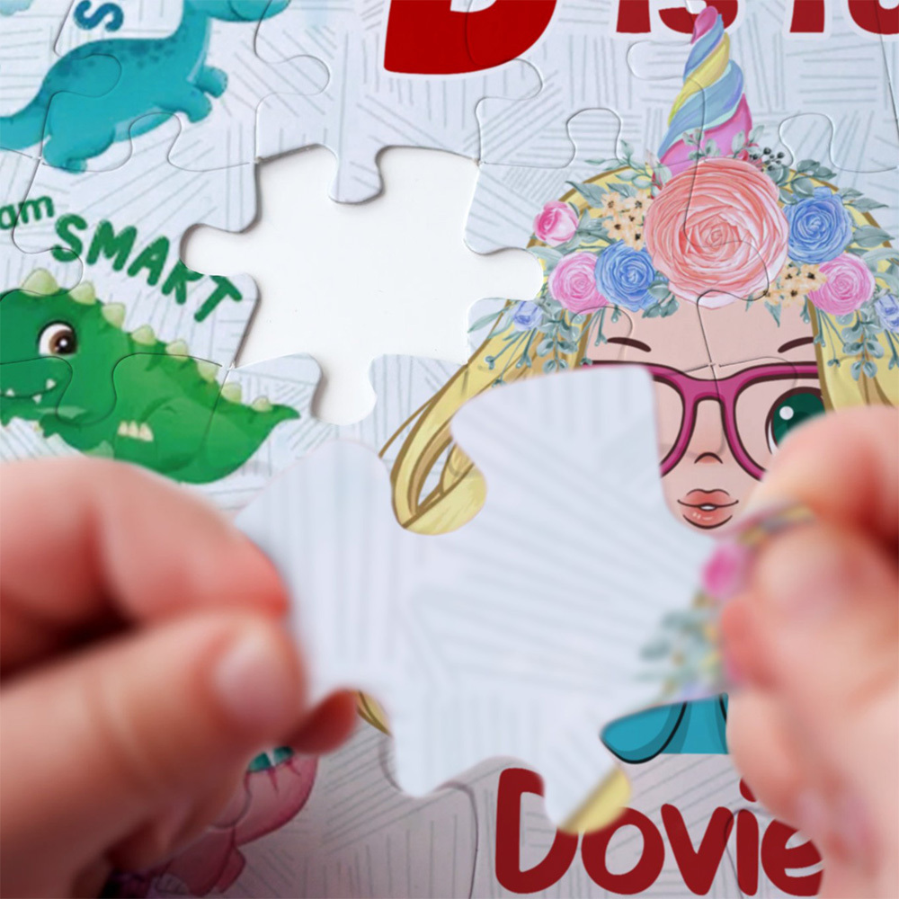 Custom Name Cartoon Character Puzzle – 500-Piece Horizontal Jigsaw Gift for Kids & Birthdays