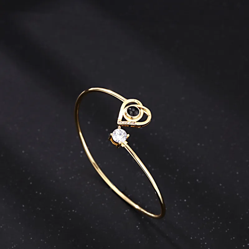 Custom Projection Bracelet Personalized Photo Bracelet Heart Jewelry Gift for Her