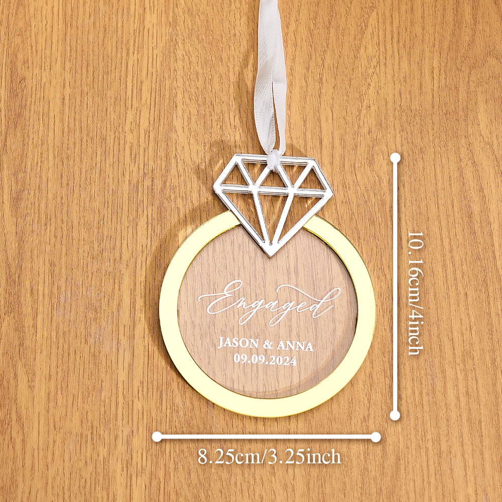 Personalized Engagement Ornament with Name Engaged Ornament Gift for Couple