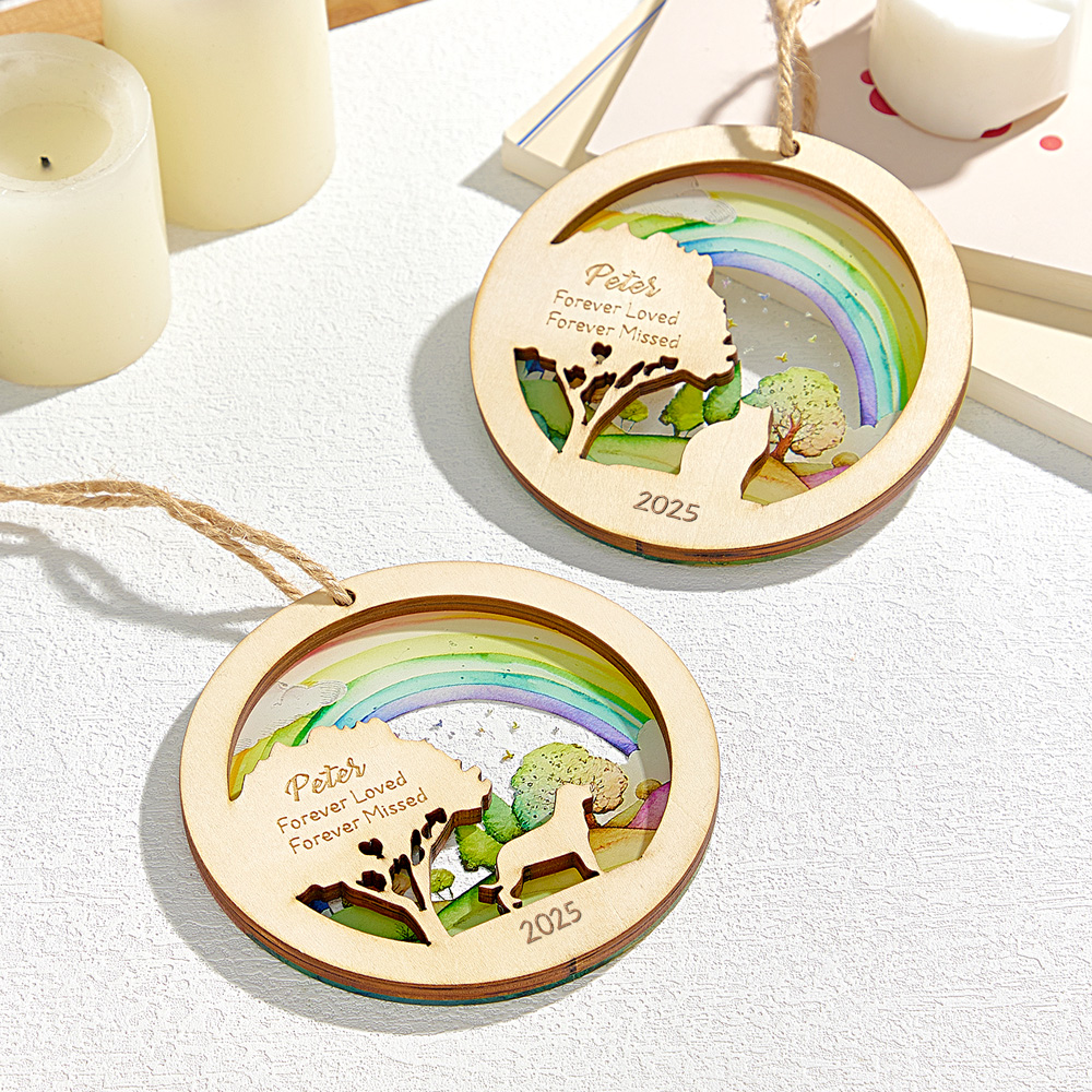 Personalized Rainbow Bridge Pet Ornament Memorial Pet Loss Gift for Pet Lovers