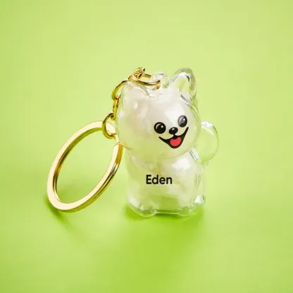 Custom Name Dog Hair Collector Keychain Bag Charm Memorial Storage Box with Text Perfect for Storing Pet Hair Gift for Dog Lovers