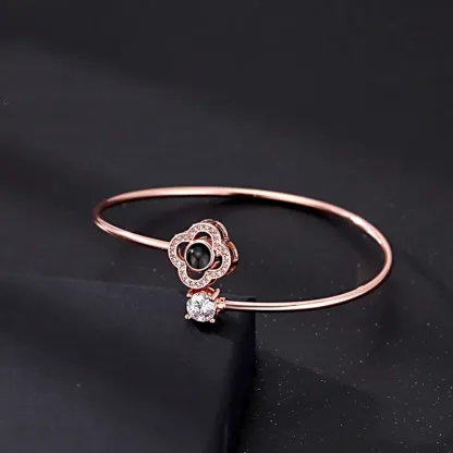 Custom Projection Bracelet Personalized Photo Bracelet Heart Jewelry Gift for Her