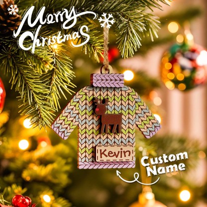 Personalized Name Winter Beanie Hat Christmas Ornament Custom Christmas Winter Mitten Stocking Sweater Ornament