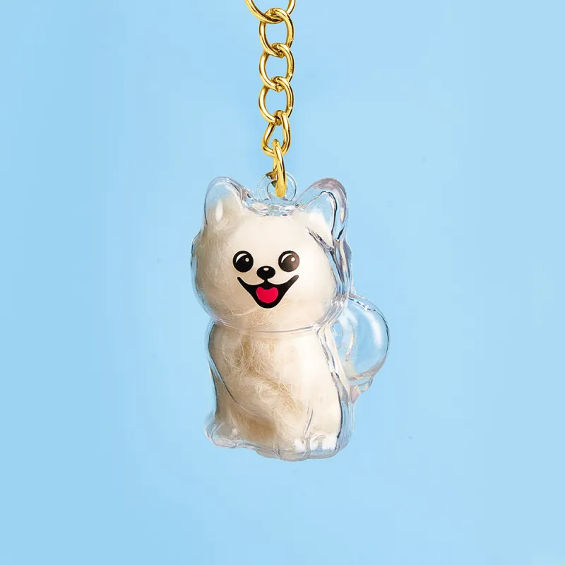 Dog Hair Collector Keychain Bag Charm Memorial Storage Box without Text Sentimental Perfect for Storing Pet Hair Gift for Dog Lovers