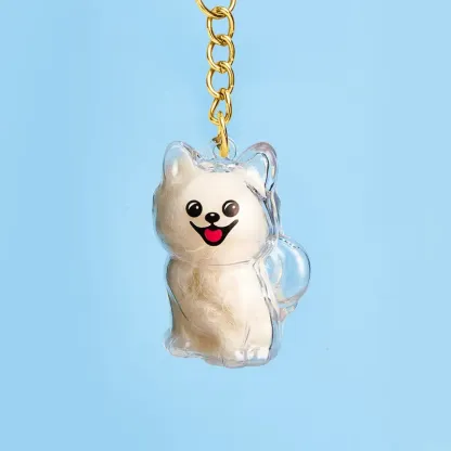 Dog Hair Collector Keychain Bag Charm Memorial Storage Box without Text Sentimental Perfect for Storing Pet Hair Gift for Dog Lovers