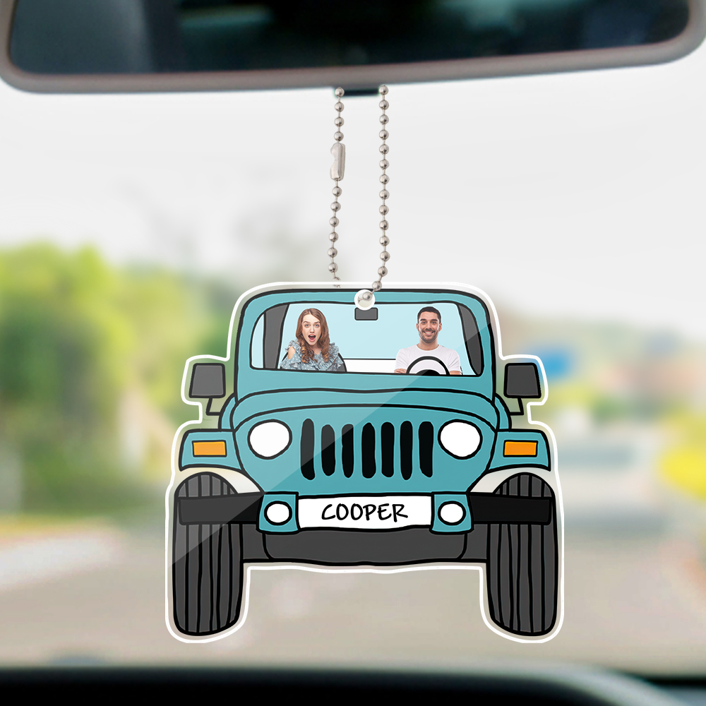 Personalized Off Road Car Photos Hanging Ornament Double Sided