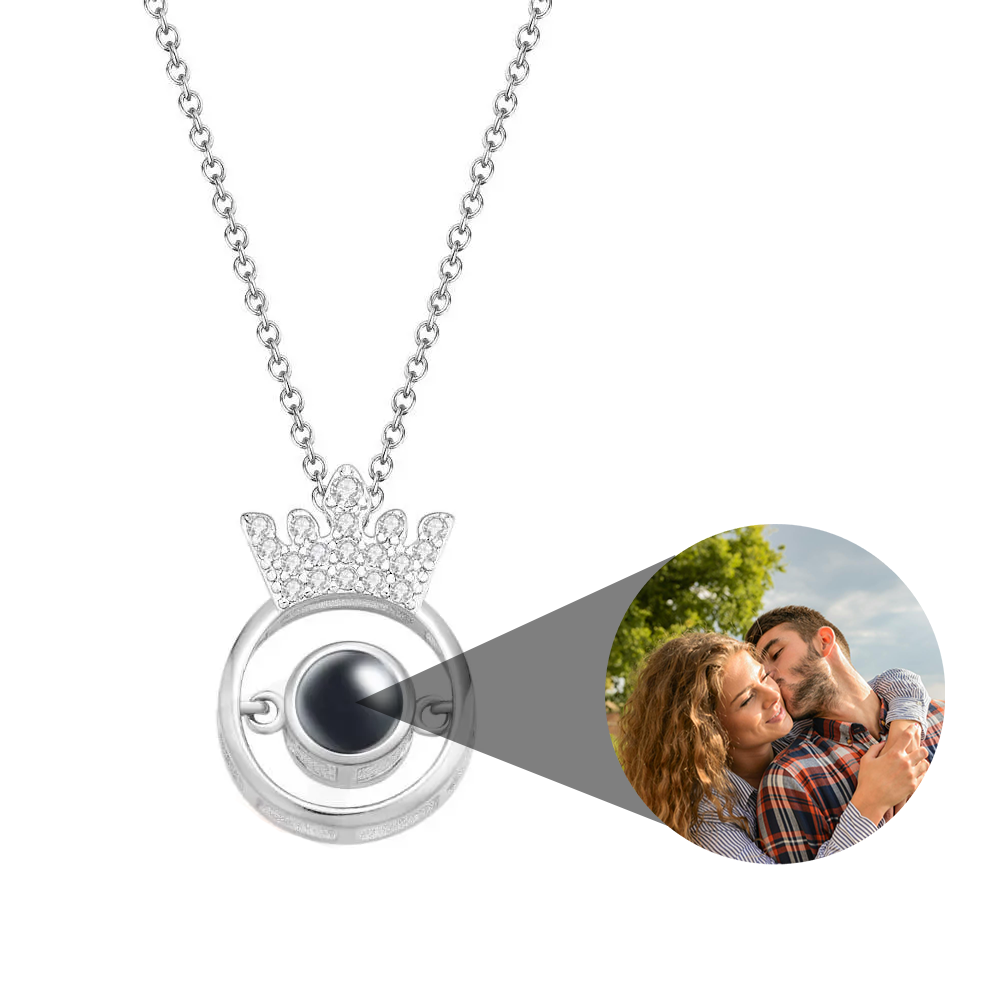 Custom Photo Projection Necklace Fashion Crown Gifts