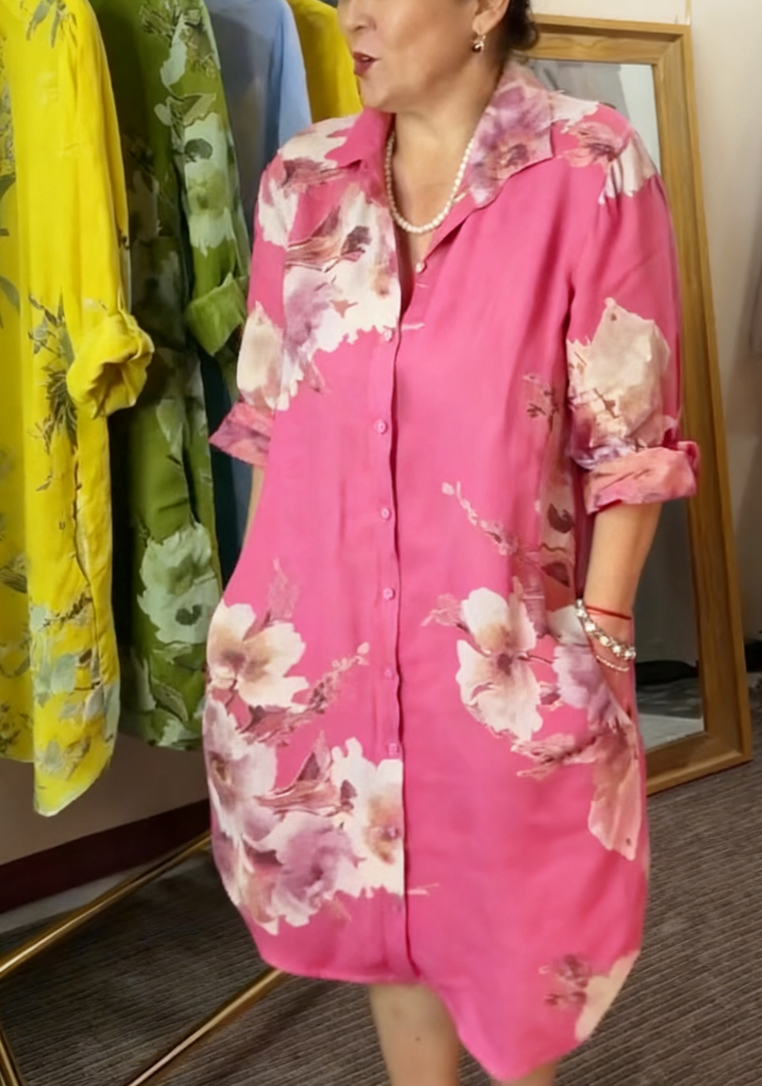 Super rabat -69%‼️‼️Sukienka koszulowa z motywem kwiatowym